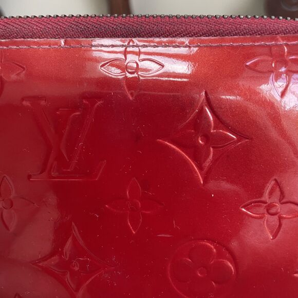 Louis Vuitton Cherry Red Vernis Zip Around Long Wallet Bright Zippy Authentic - Picture 6 of 14
